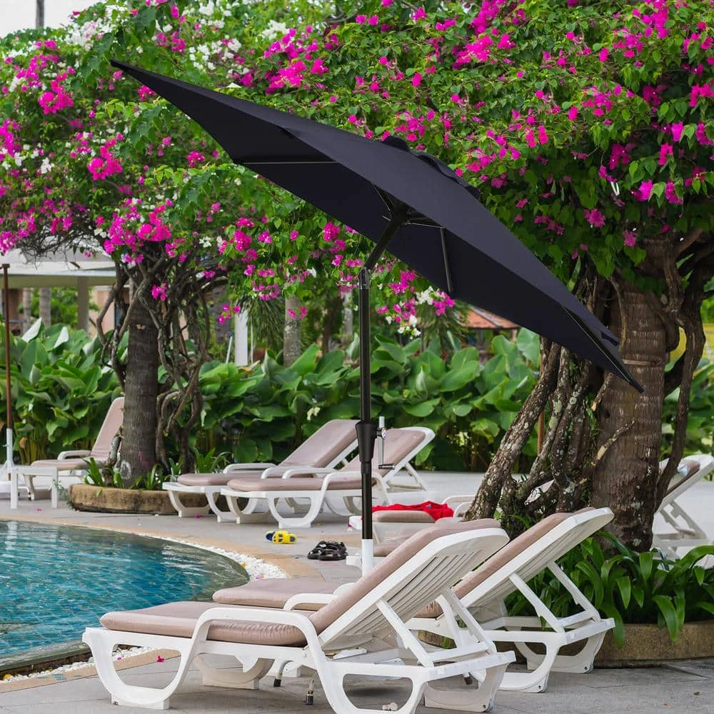 9FT Navy Steel Pole Market Umbrella Crank And Tilt Outdoor Patio Umbrella 1 9FT Navy Steel Pole Market Umbrella Crank And Tilt Outdoor Patio Umbrella