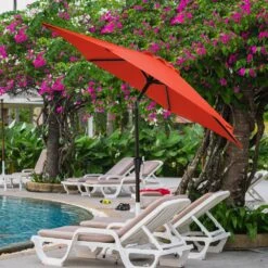 9 Ft. Steel Pole Market Umbrella Crank And Tilt Outdoor Patio Umbrella In Orange 10 9 Ft. Steel Pole Market Umbrella Crank And Tilt Outdoor Patio Umbrella In Orange -More Furniture Store market umbrellas 9ft orange 40 1000