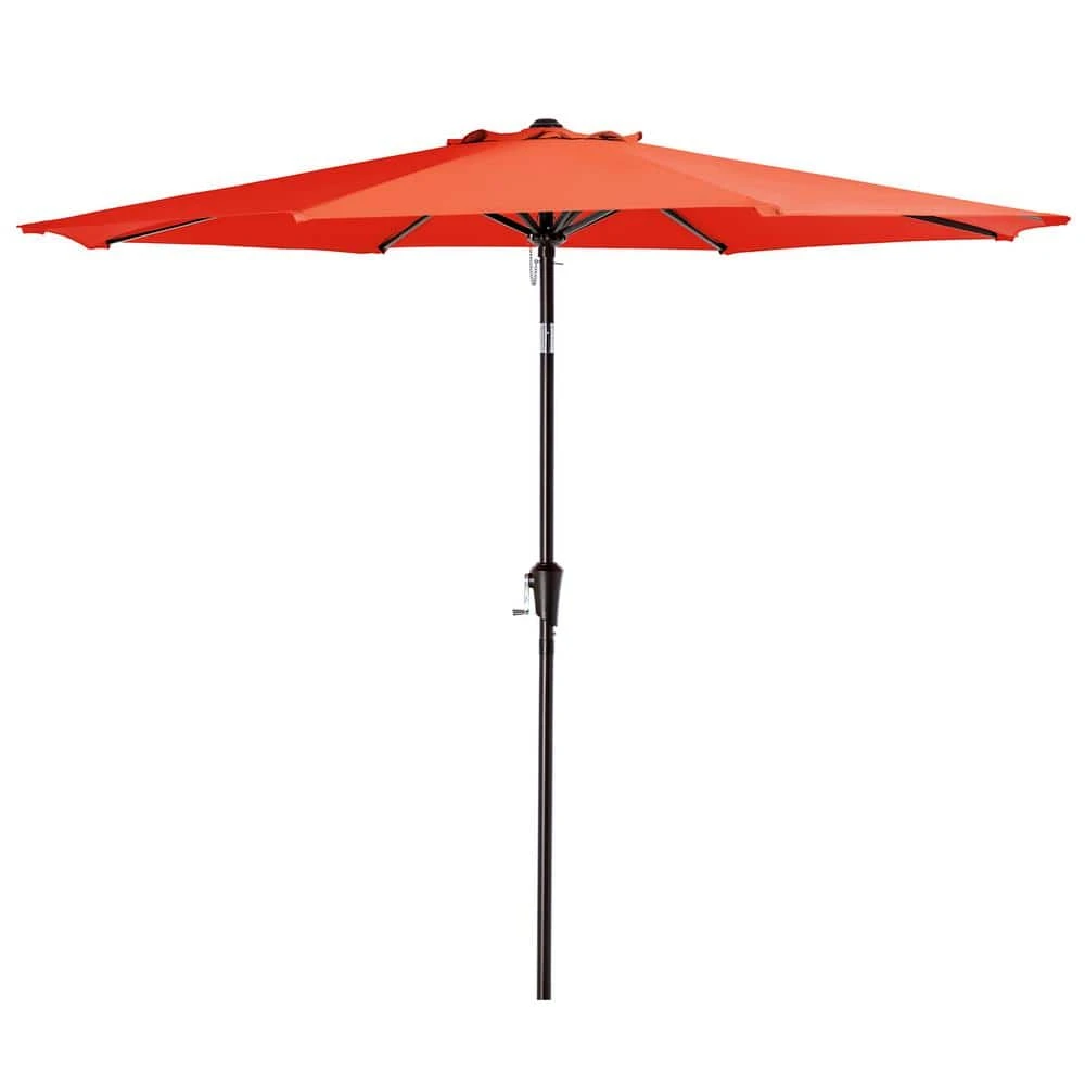 9 Ft. Steel Pole Market Umbrella Crank And Tilt Outdoor Patio Umbrella In Orange 1 9 Ft. Steel Pole Market Umbrella Crank And Tilt Outdoor Patio Umbrella In Orange