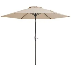 7.5ft Steel Outdoor Patio Market Umbrella With Tilt Crank In Beige -More Furniture Store market umbrellas cx7 5ft beige 40 1000