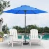 7.5 Ft. Steel Outdoor Market Patio Umbrella With Tilt Crank In Blue