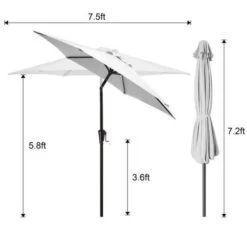 7.5ft Steel Outdoor Patio Market Umbrella With Tilt Crank In Blue And White Stripes 16 7.5ft Steel Outdoor Patio Market Umbrella With Tilt Crank In Blue And White Stripes -More Furniture Store market umbrellas cx7 5ft bltw 1d 1000