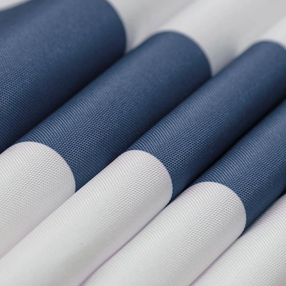 7.5ft Steel Outdoor Patio Market Umbrella With Tilt Crank In Blue And White Stripes 10 7.5ft Steel Outdoor Patio Market Umbrella With Tilt Crank In Blue And White Stripes - Image 10