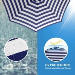7.5ft Steel Outdoor Patio Market Umbrella With Tilt Crank In Blue And White Stripes 14 7.5ft Steel Outdoor Patio Market Umbrella With Tilt Crank In Blue And White Stripes -More Furniture Store market umbrellas cx7 5ft bltw 40 1000
