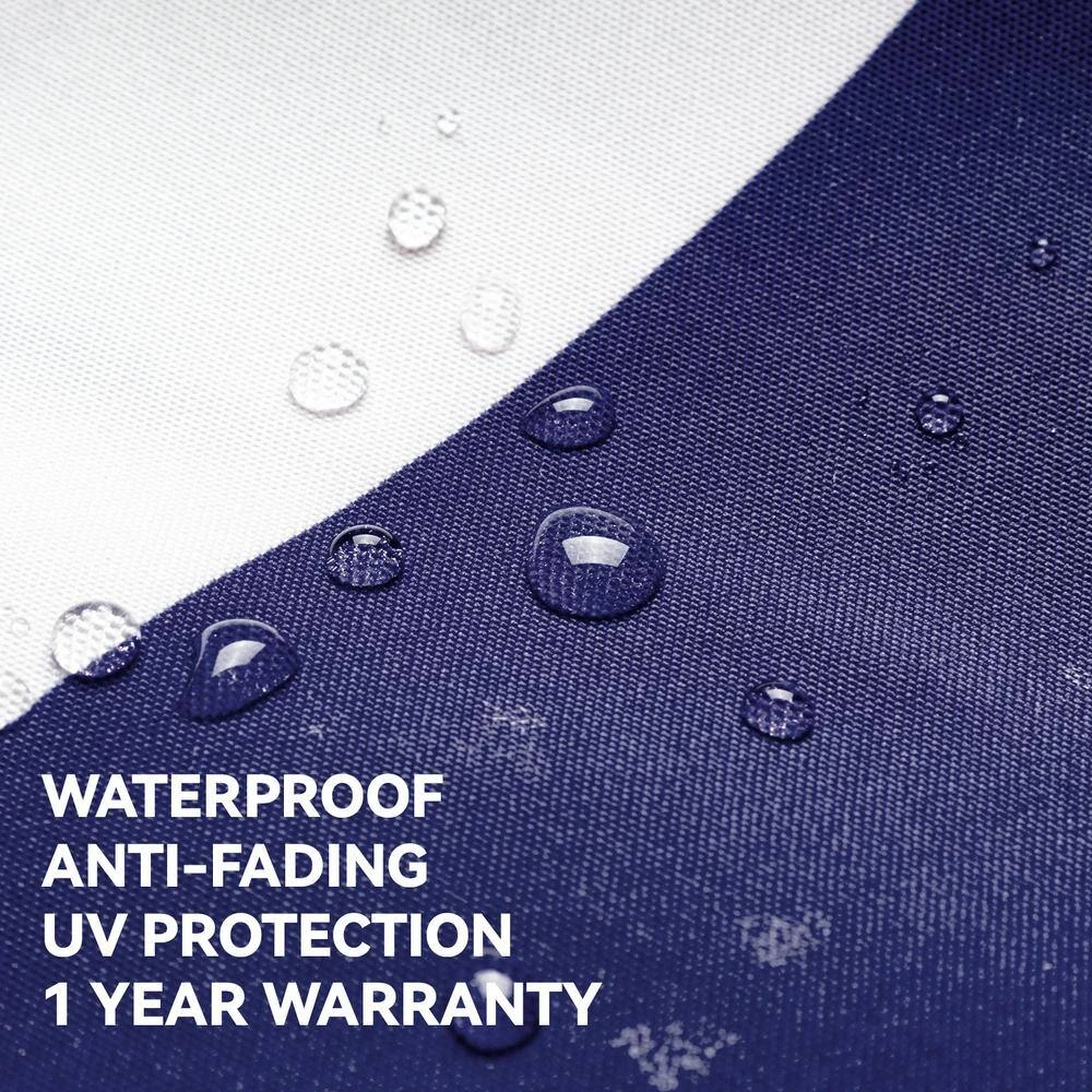 7.5ft Steel Outdoor Patio Market Umbrella With Tilt Crank In Blue And White Stripes 9 7.5ft Steel Outdoor Patio Market Umbrella With Tilt Crank In Blue And White Stripes - Image 9