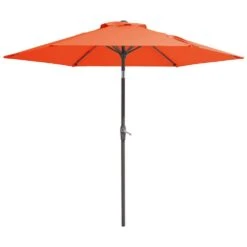 7.5 Ft. Steel Outdoor Patio Market Umbrella With Tilt Crank In Pumpkin -More Furniture Store market umbrellas cx7 5ft brown 40 1000