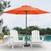 7.5 Ft. Steel Outdoor Patio Market Umbrella With Tilt Crank In Pumpkin
