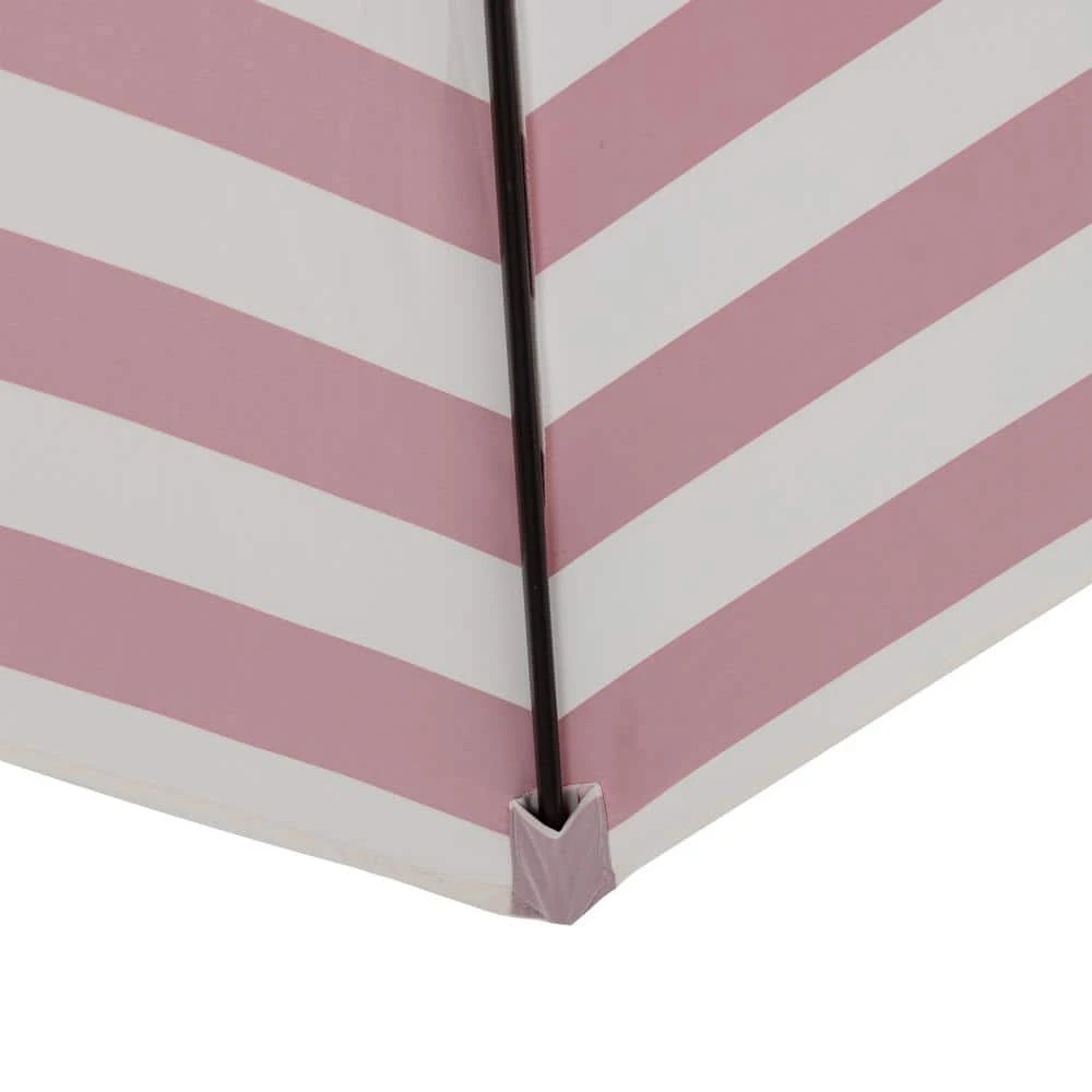 7.5ft Steel Outdoor Patio Market Umbrella With Tilt Crank In Red And White Stripes 11 7.5ft Steel Outdoor Patio Market Umbrella With Tilt Crank In Red And White Stripes - Image 11