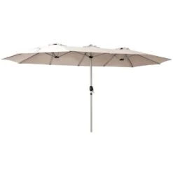 181 In. X 102 In. Dodecagon Double-Sided Patio Market Umbrella In Beige -More Furniture Store market umbrellas stzzs beige a0 1000