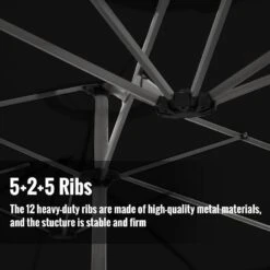 181 In. X 102 In. Dodecagon Double-Sided Market Patio Umbrella In Black -More Furniture Store market umbrellas stzzs black 1d 1000