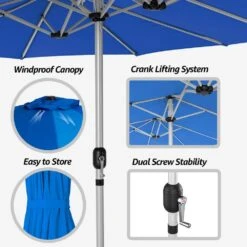 181 In. X 102 In. Dodecagon Double-Sided Patio Market Umbrella In Blue 9 181 In. X 102 In. Dodecagon Double-Sided Patio Market Umbrella In Blue -More Furniture Store market umbrellas stzzs blue 1d 1000