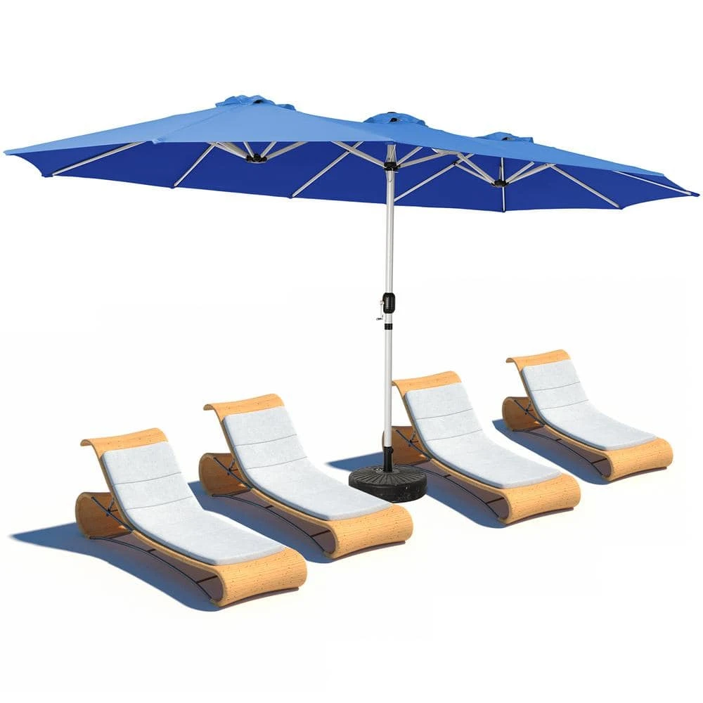 181 In. X 102 In. Dodecagon Double-Sided Patio Market Umbrella In Blue 1 181 In. X 102 In. Dodecagon Double-Sided Patio Market Umbrella In Blue