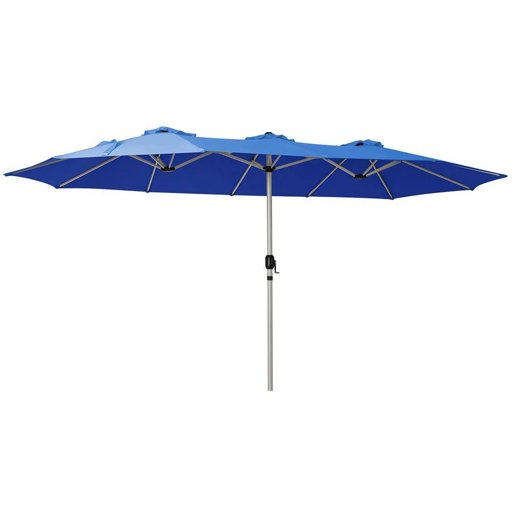 181 In. X 102 In. Dodecagon Double-Sided Patio Market Umbrella In Blue 2 181 In. X 102 In. Dodecagon Double-Sided Patio Market Umbrella In Blue - Image 2