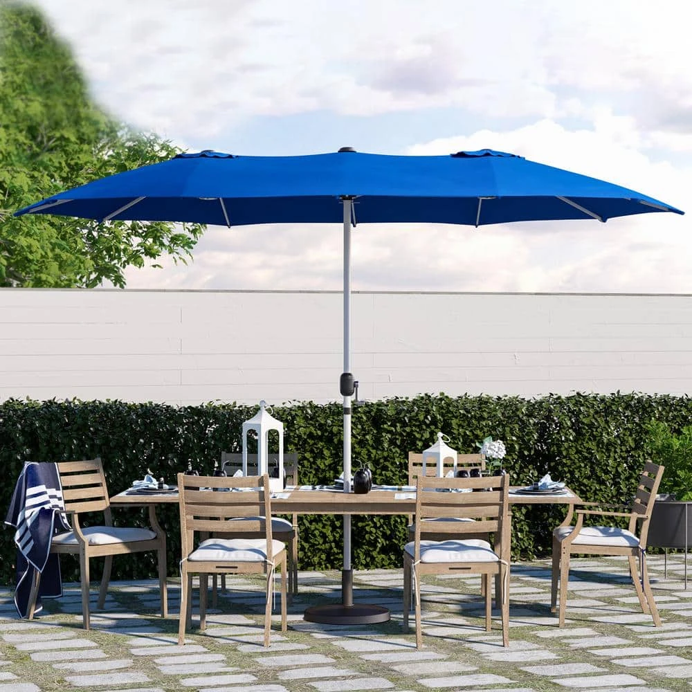 181 In. X 102 In. Dodecagon Double-Sided Patio Market Umbrella In Blue 6 181 In. X 102 In. Dodecagon Double-Sided Patio Market Umbrella In Blue - Image 6
