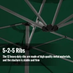 181 In. X 102 In. Dodecagon Double-Sided Market Patio Umbrella In Dark Green -More Furniture Store market umbrellas stzzs dg 1d 1000