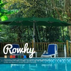 181 In. X 102 In. Dodecagon Double-Sided Market Patio Umbrella In Dark Green -More Furniture Store market umbrellas stzzs dg 31 1000