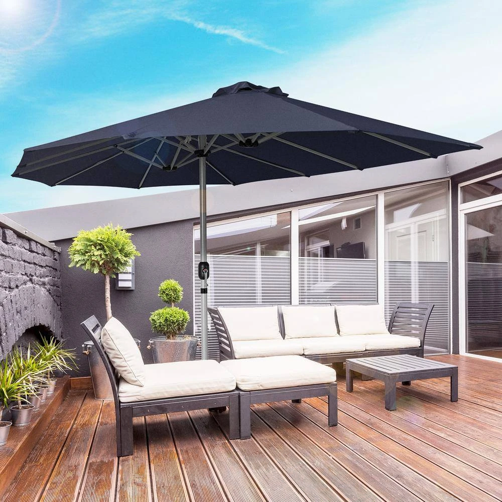 181 In. X 102 In. Dodecagon Double-Sided Patio Market Umbrella In Navy 7 181 In. X 102 In. Dodecagon Double-Sided Patio Market Umbrella In Navy - Image 7