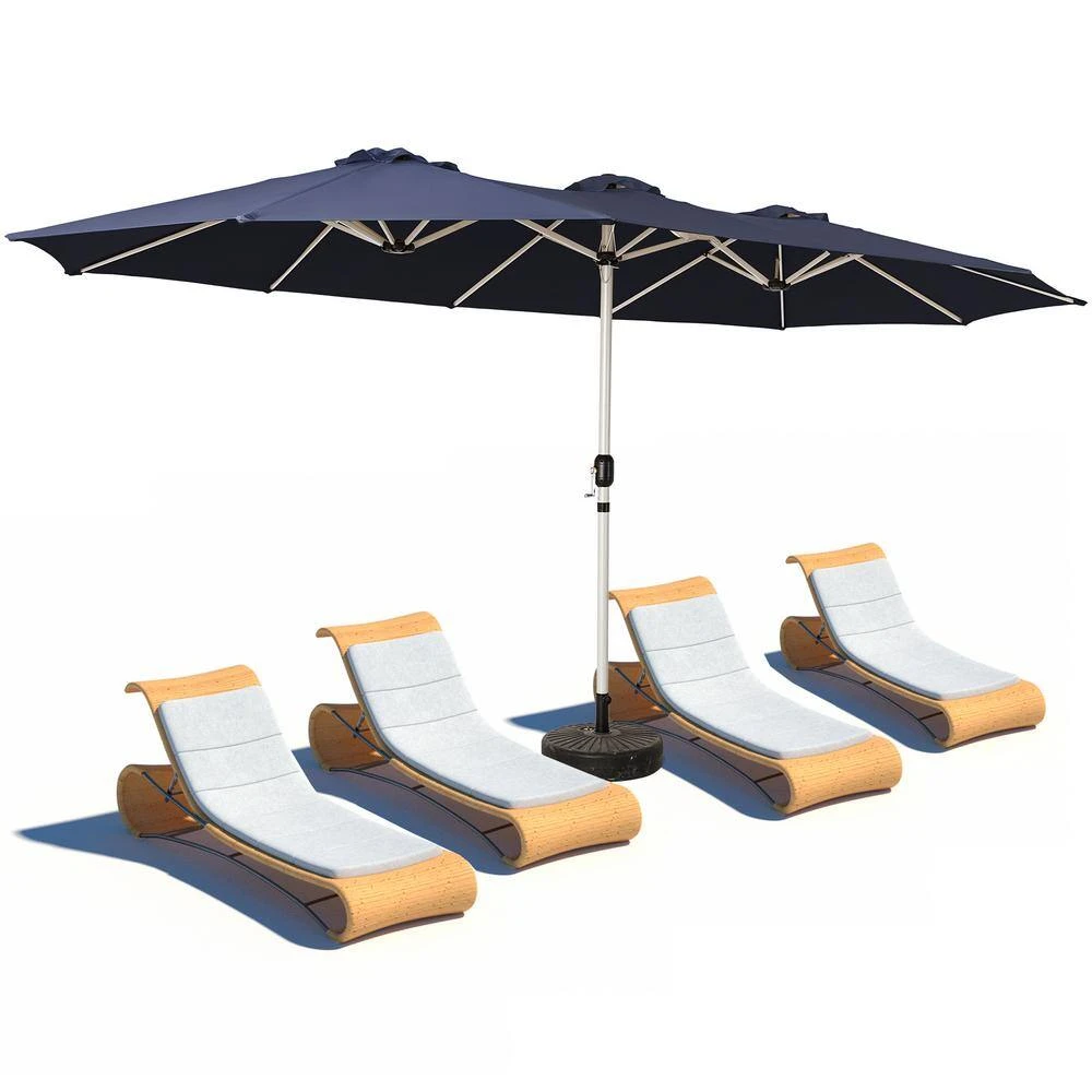 181 In. X 102 In. Dodecagon Double-Sided Patio Market Umbrella In Navy 1 181 In. X 102 In. Dodecagon Double-Sided Patio Market Umbrella In Navy