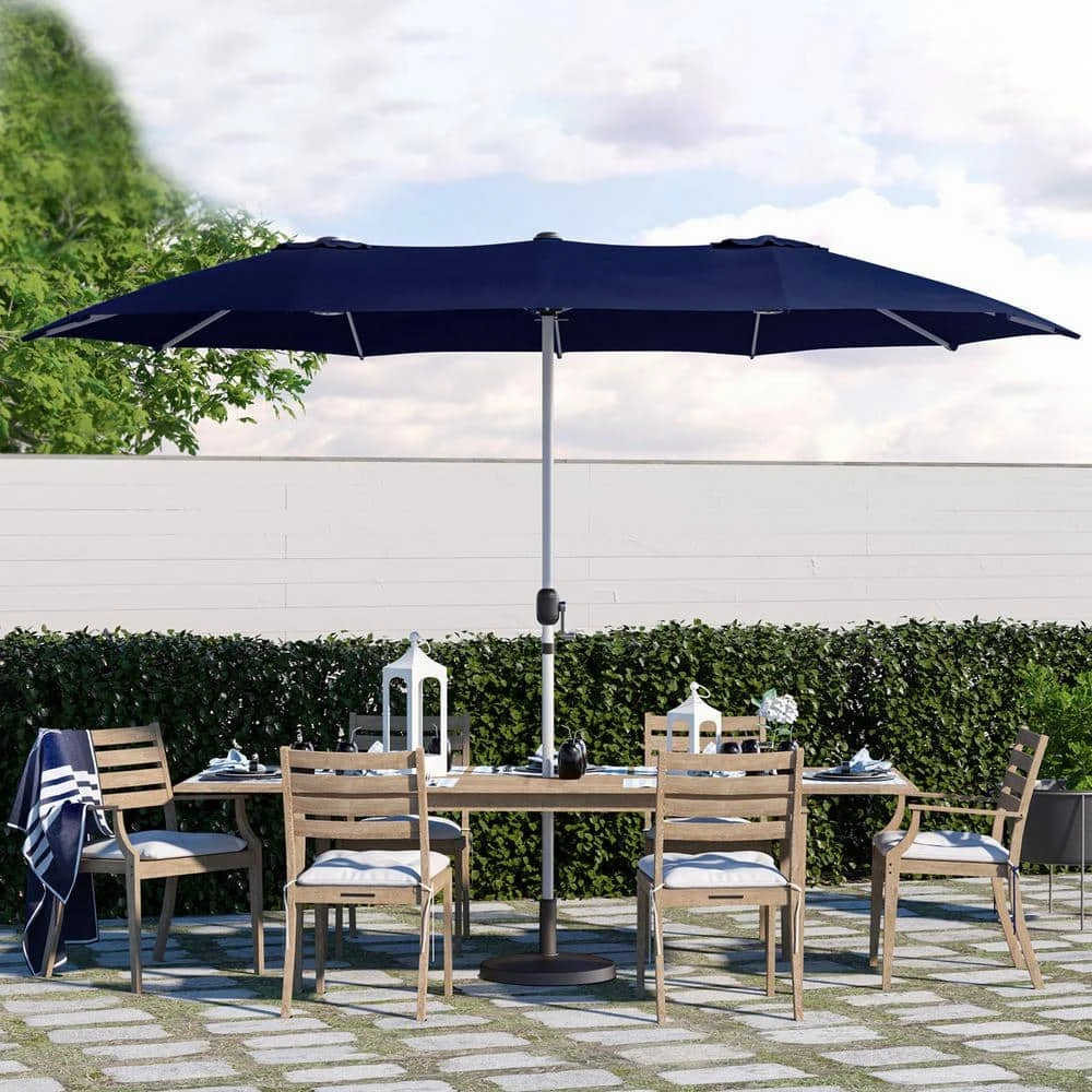 181 In. X 102 In. Dodecagon Double-Sided Patio Market Umbrella In Navy 6 181 In. X 102 In. Dodecagon Double-Sided Patio Market Umbrella In Navy - Image 6