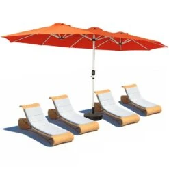 181 In. X 102 In. Dodecagon Double-Sided Market Patio Umbrella In Orange -More Furniture Store market umbrellas stzzs orange c3 1000