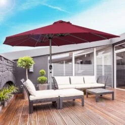 181 In. X 102 In. Dodecagon Double-Sided Patio Market Umbrella In Red 13 181 In. X 102 In. Dodecagon Double-Sided Patio Market Umbrella In Red -More Furniture Store market umbrellas stzzs red 31 1000