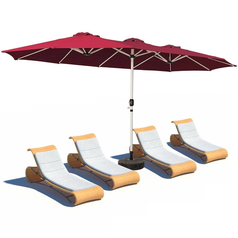 181 In. X 102 In. Dodecagon Double-Sided Patio Market Umbrella In Red 1 181 In. X 102 In. Dodecagon Double-Sided Patio Market Umbrella In Red