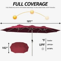 181 In. X 102 In. Dodecagon Double-Sided Patio Market Umbrella In Red 11 181 In. X 102 In. Dodecagon Double-Sided Patio Market Umbrella In Red -More Furniture Store market umbrellas stzzs red 77 1000