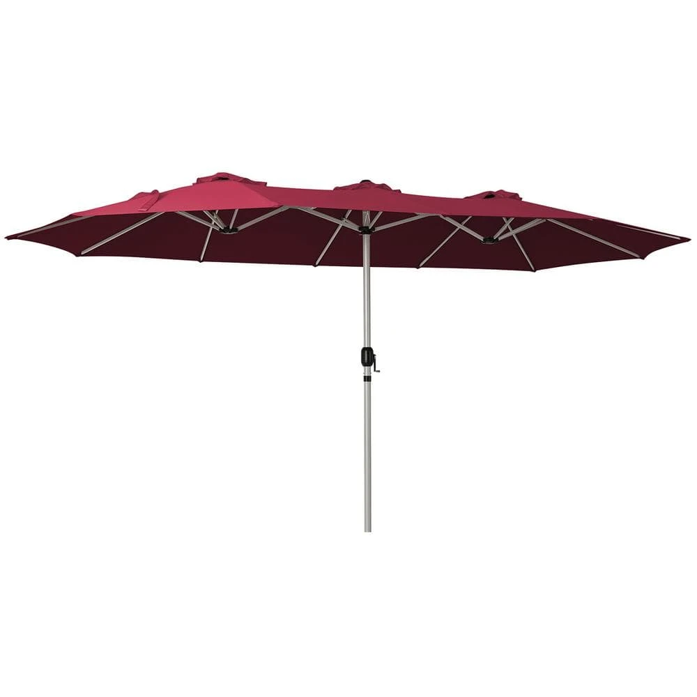 181 In. X 102 In. Dodecagon Double-Sided Patio Market Umbrella In Red 2 181 In. X 102 In. Dodecagon Double-Sided Patio Market Umbrella In Red - Image 2