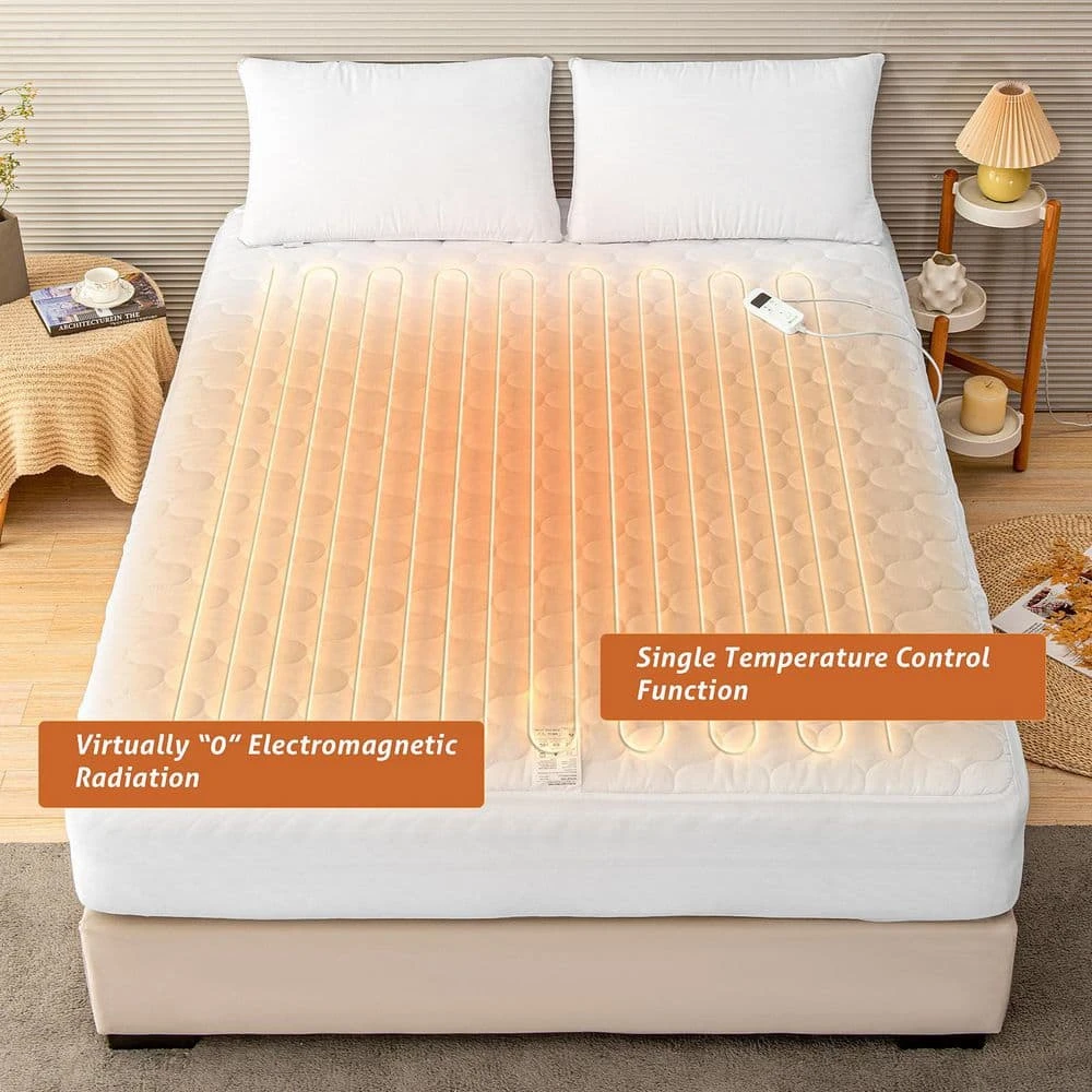 Queen Heated Electric Mattress Pad Polyester Mattress Pad With Dual Controlle 4 Queen Heated Electric Mattress Pad Polyester Mattress Pad With Dual Controlle - Image 4