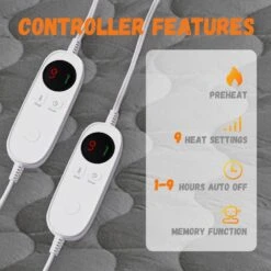 Grey California King Electric Heated Pad -More Furniture Store mattress pads ty jrcl gray ck 4f 1000