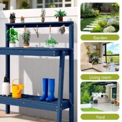 45.5 In. H X 34.8 In. W X 17.7 In. D Navy Blue HDPE Potting Bench Table, Multi-Purpose Plant And Storage Shelf 13 45.5 In. H X 34.8 In. W X 17.7 In. D Navy Blue HDPE Potting Bench Table, Multi-Purpose Plant And Storage Shelf -More Furniture Store navy blue jearey potting benches and tables jyyygzt na 1f 1000