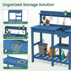 40.94 In. W X 47.24 In. H Navy Blue HDPE Weather-Resistant Garden Potting Bench Table With Storage Shelf 11 40.94 In. W X 47.24 In. H Navy Blue HDPE Weather-Resistant Garden Potting Bench Table With Storage Shelf -More Furniture Store navy blue jearey potting benches and tables yygzt na 1f 1000