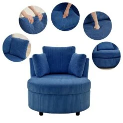 Modern Navy Corduroy Accent Armchair With Pillows And Storage Ottoman 13 Modern Navy Corduroy Accent Armchair With Pillows And Storage Ottoman -More Furniture Store navy jearey accent chairs bywy navy 44 1000