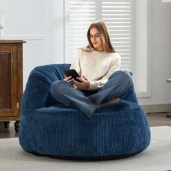 Modern Corduroy Polyester Medium Memory Foam Navy Backrest Style Bean Bag 17 Modern Corduroy Polyester Medium Memory Foam Navy Backrest Style Bean Bag -More Furniture Store navy jearey bean bag chairs e11 02xxy pk 31 1000