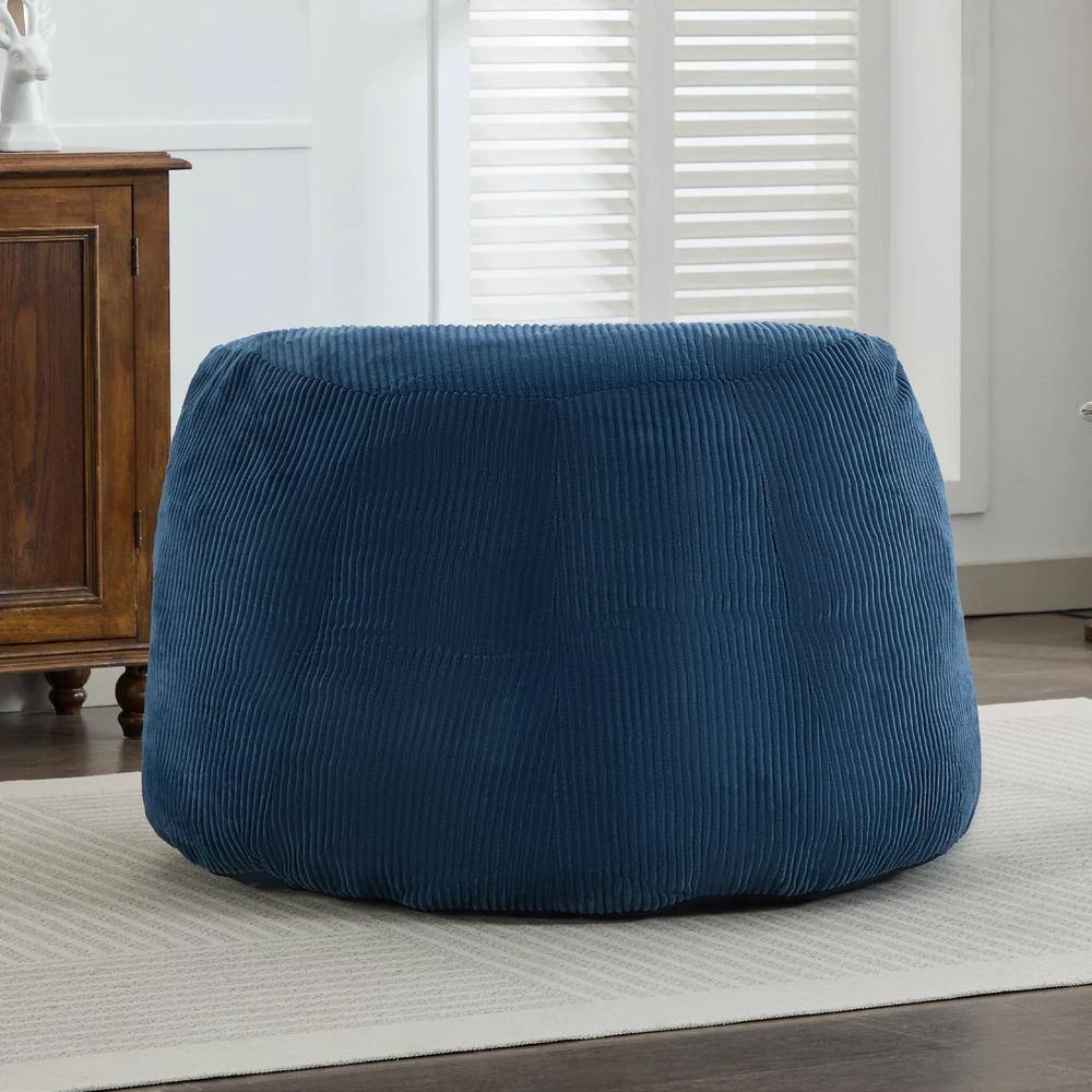 Corduroy Polyester Medium Memory Foam Navy Backrest Style Bean Bag 8 Corduroy Polyester Medium Memory Foam Navy Backrest Style Bean Bag - Image 8