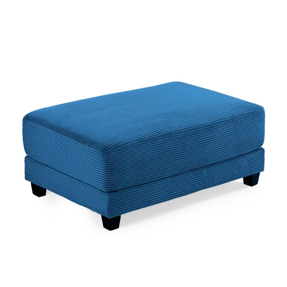 Navy Corduroy Ottoman For Sectional Sofa 4 Navy Corduroy Ottoman For Sectional Sofa - Image 4