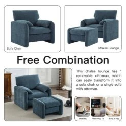 Navy Chenille Wood Comfort Outdoor And Indoor Ottoman For Couch And Accent Chair 11 Navy Chenille Wood Comfort Outdoor And Indoor Ottoman For Couch And Accent Chair -More Furniture Store navy jearey ottomans e11xxy hd ny 31 1000