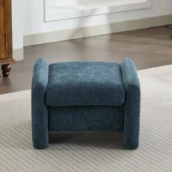 Navy Chenille Wood Comfort Outdoor And Indoor Ottoman For Couch And Accent Chair 8 Navy Chenille Wood Comfort Outdoor And Indoor Ottoman For Couch And Accent Chair -More Furniture Store navy jearey ottomans e11xxy hd ny c3 1000