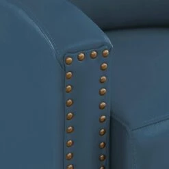 Classic Vintage Cigar Navy Hand Push Leather Recliner With Nailhead Trim 13 Classic Vintage Cigar Navy Hand Push Leather Recliner With Nailhead Trim -More Furniture Store navy jearey recliners rc ts navy 1f 1000