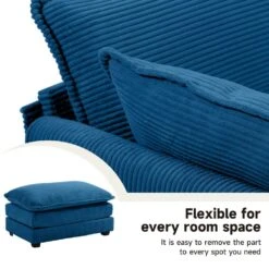 147 In. W 6-Piece Modern Fabric Sectional Sofa With Ottoman In Navy -More Furniture Store navy jearey sectional sofas e46sf 4 ny fa 1000