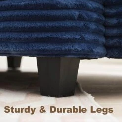 154 In. Corduroy Modular Rectangular Shaped Navy 4-Seat Sectional Sofa For Living Room And Spacious Space -More Furniture Store navy jearey sectional sofas lydtr 4 navy 76 1000