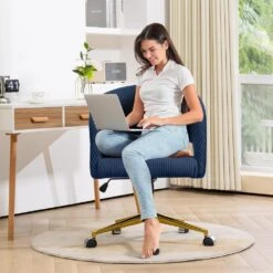 Navy Modern Swivel And Adjustable Task Chair Tufted Office Chair With Gold Base 17 Navy Modern Swivel And Adjustable Task Chair Tufted Office Chair With Gold Base -More Furniture Store navy jearey task chairs e31bgy hd ny 31 1000