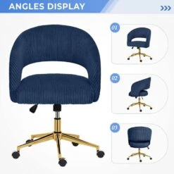 Navy Modern Swivel And Adjustable Task Chair Tufted Office Chair With Gold Base 11 Navy Modern Swivel And Adjustable Task Chair Tufted Office Chair With Gold Base -More Furniture Store navy jearey task chairs e31bgy hd ny 66 1000