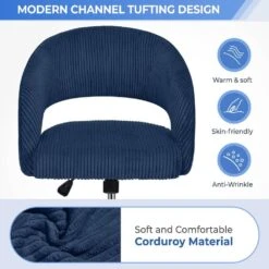 Navy Modern Swivel And Adjustable Task Chair Tufted Office Chair With Gold Base 16 Navy Modern Swivel And Adjustable Task Chair Tufted Office Chair With Gold Base -More Furniture Store navy jearey task chairs e31bgy hd ny fa 1000