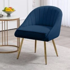 Atye 2 Piece Navy Living Room Velvet Loveseat And Accent Chair Set -More Furniture Store navy living room sets sry dry ny 4f 1000