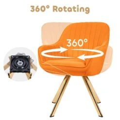 Modern Yellow Brushed Velvet Swivel Accent Armchair With Metal Legs For Living 16 Modern Yellow Brushed Velvet Swivel Accent Armchair With Metal Legs For Living -More Furniture Store orange jearey accent chairs e21zy hd ye 1f 1000