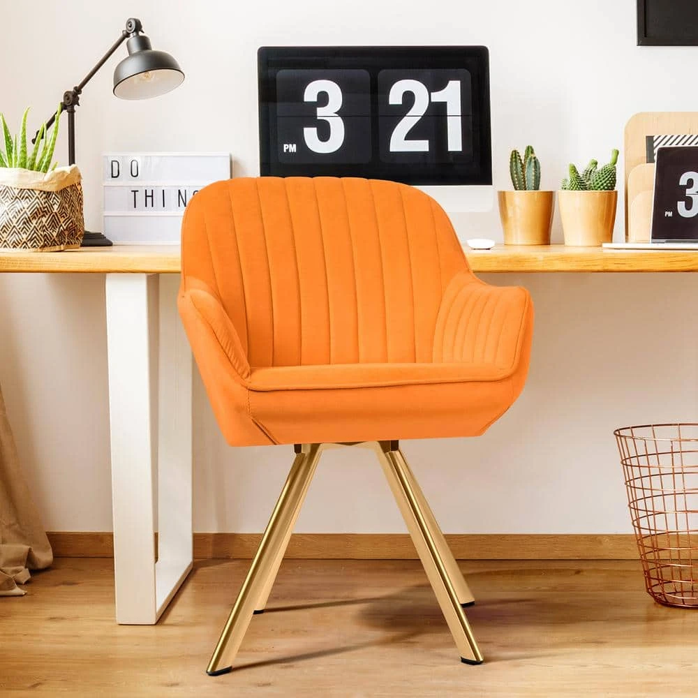 Modern Yellow Brushed Velvet Swivel Accent Armchair With Metal Legs For Living 1 Modern Yellow Brushed Velvet Swivel Accent Armchair With Metal Legs For Living