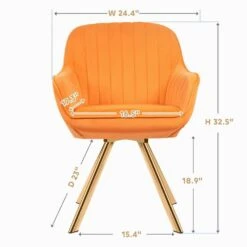 Modern Yellow Brushed Velvet Swivel Accent Armchair With Metal Legs For Living 14 Modern Yellow Brushed Velvet Swivel Accent Armchair With Metal Legs For Living -More Furniture Store orange jearey accent chairs e21zy hd ye c3 1000