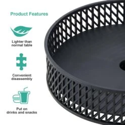Resin Round Market Patio Umbrella Table Tray In Black 10 Resin Round Market Patio Umbrella Table Tray In Black -More Furniture Store outdoor bar carts tpz black 4f 1000