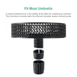 Resin Round Market Patio Umbrella Table Tray In Black 9 Resin Round Market Patio Umbrella Table Tray In Black -More Furniture Store outdoor bar carts tpz black c3 1000